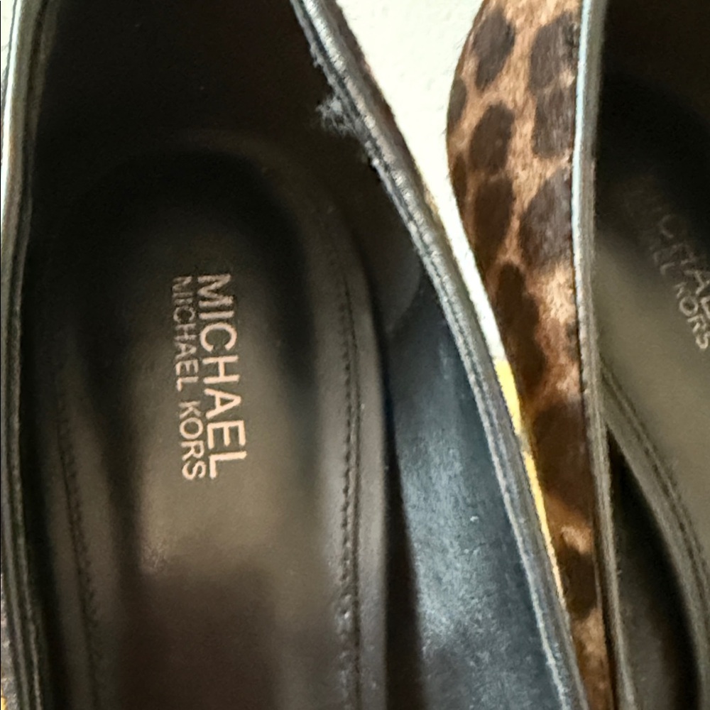 Michael Kors Brown Leopard Print Heels - Picture 2 of 5